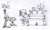 coloriage kid paddle au piano